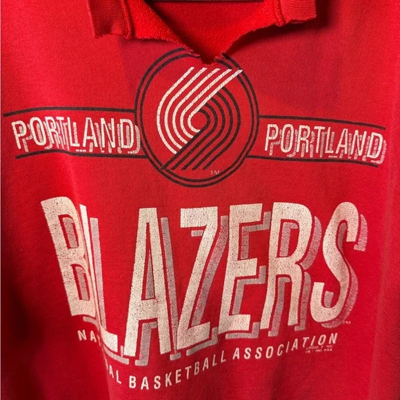 Vintage Logo 7 Portland Trail Blazers Crewneck – Men’s XL – Perfectly Distressed - Picture 5 of 11